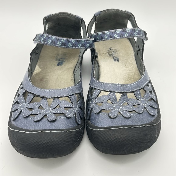 JBU Memory Foam 10M Wildflower Mary Jane Blue Outdoor Casual Comfort Shoe - Picture 2 of 7